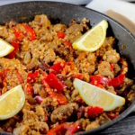 Chicken & Chorizo Cauliflower Keto Paella by Aussie Keto Queen. This Chicken & Chorizo Cauliflower Keto Paella is an easy weeknight meal made in a single pot. A typical paella dish is made from rice, vegetables, chicken and chorizo or seafood. I replaced cauliflower with rice, which made this a keto-friendly dish.#ketogenicrecipes #ketogenicdiet #LCHF