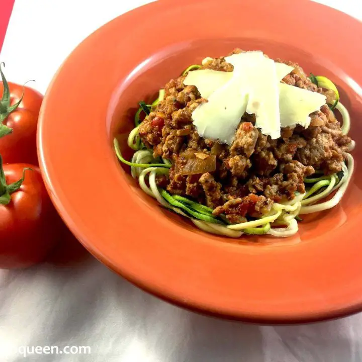 Spaghetti Bolognaise with Zucchini Noodles
