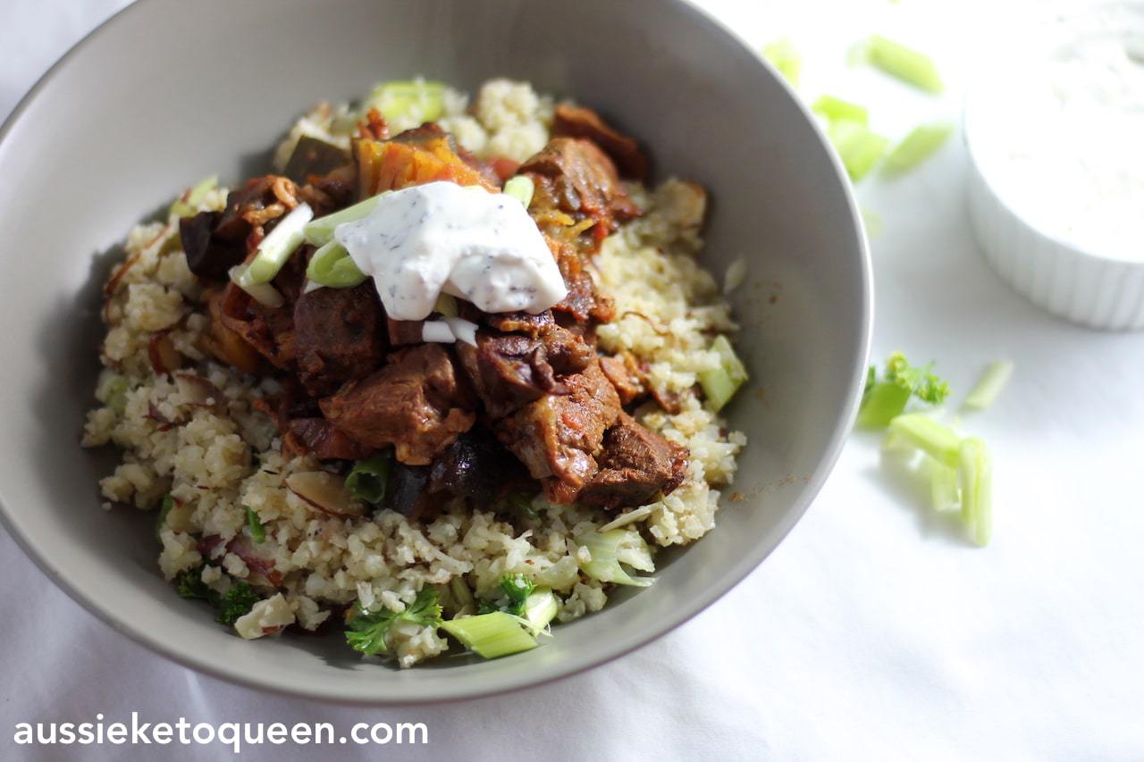 Keto Moroccan Stew with Keto Couscous