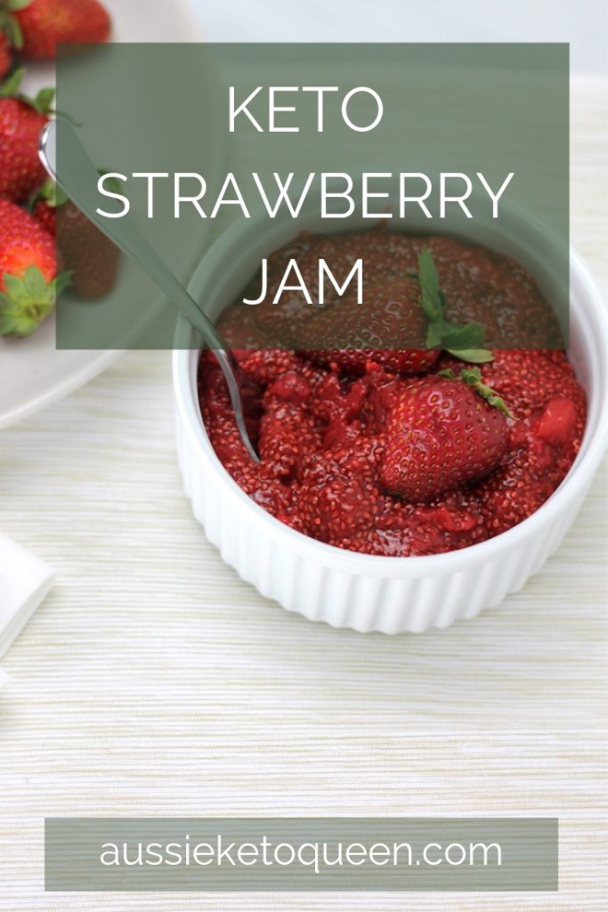 Keto Strawberry Jam is an easy dish to prepare and goes perfectly with everything from breakfast to dessert! Using chia seeds and xylitol, this easy keto recipe is ready in no time. #keto #easyketo #ketogenicrecipes
