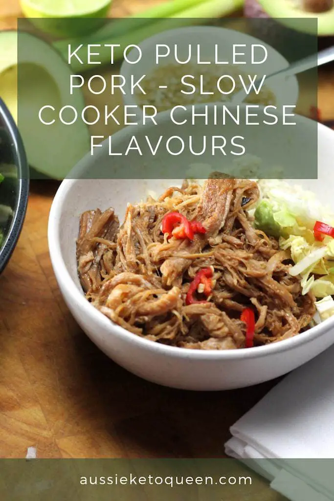 Keto Chinese Pulled Pork is a super easy, simple dish that gives BIG chinese flavours without the sugar! Slow cooker / crock pot cooking is the best for this easy Keto Pulled Pork recipe. #easyketo #ketorecipes #ketogenicrecipe 
