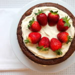 Keto Chocolate Sponge Cake with Strawberries and Cream by Aussie Keto Queen. This cake is a little bit of effort, but well worth it. Perfect to impress your keto or non-keto friends alike! #keto #ketodessert #ketorecipes