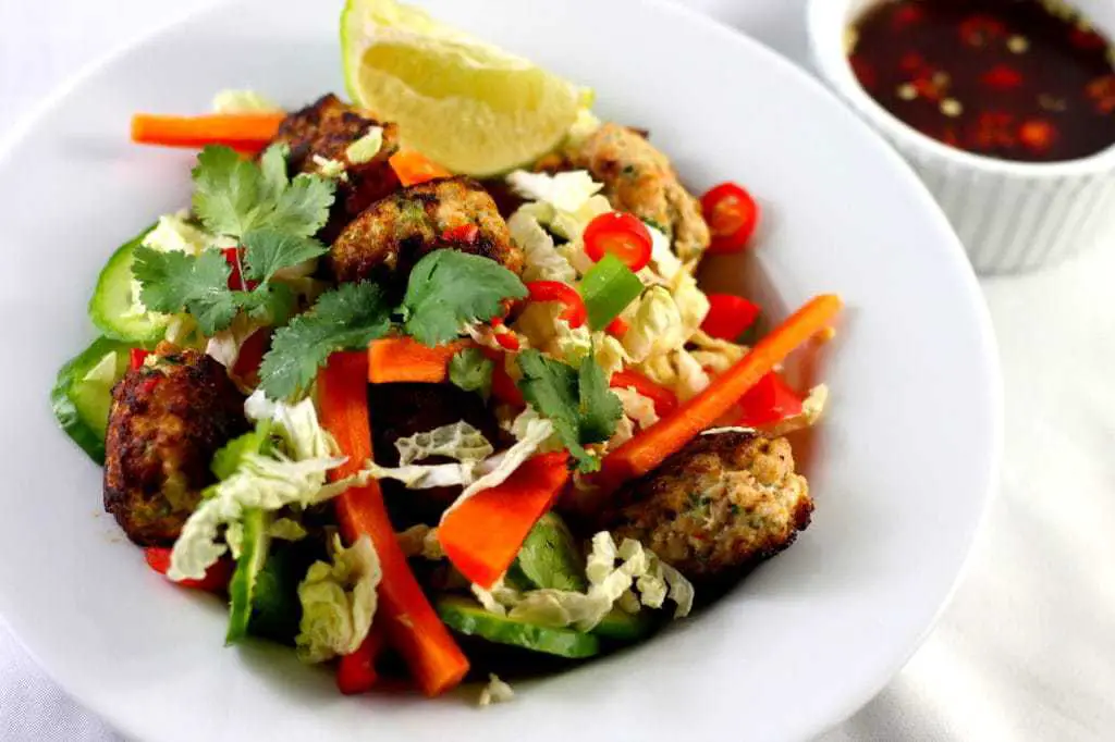 Keto Vietnamese Chicken Meatballs & Salad - Aussie Keto Queen