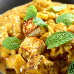 Keto Vegetarian Curry with Paneer by Aussie Keto Queen. This delicious vegetarian curry will have even the most avid meat eaters asking for more. With a rich creamy sauce and the beautiful tender fried paneer, this is to die for! Serve with cauliflower rice, greek yoghurt and fresh mint or coriander. 