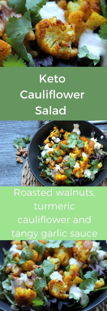 Keto Cauliflower Salad with Turmeric and walnuts