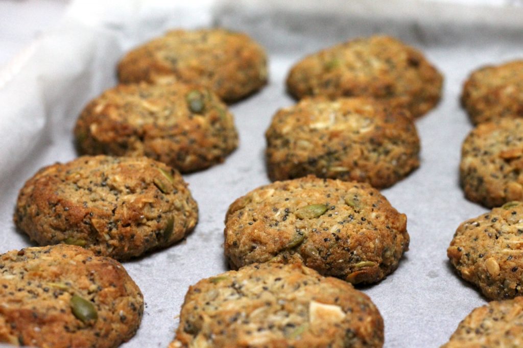 Keto Breakfast Cookies by Aussie Keto Queen. The perfect Keto Breakfast, these Keto Breakfast Cookies store well for weeks in the fridge ready for you to grab and go! A great afternoon snack, dessert or breakfast, these Keto Breakfast cookies are also easy to whip up and use up any scraps of nuts and seeds you have.