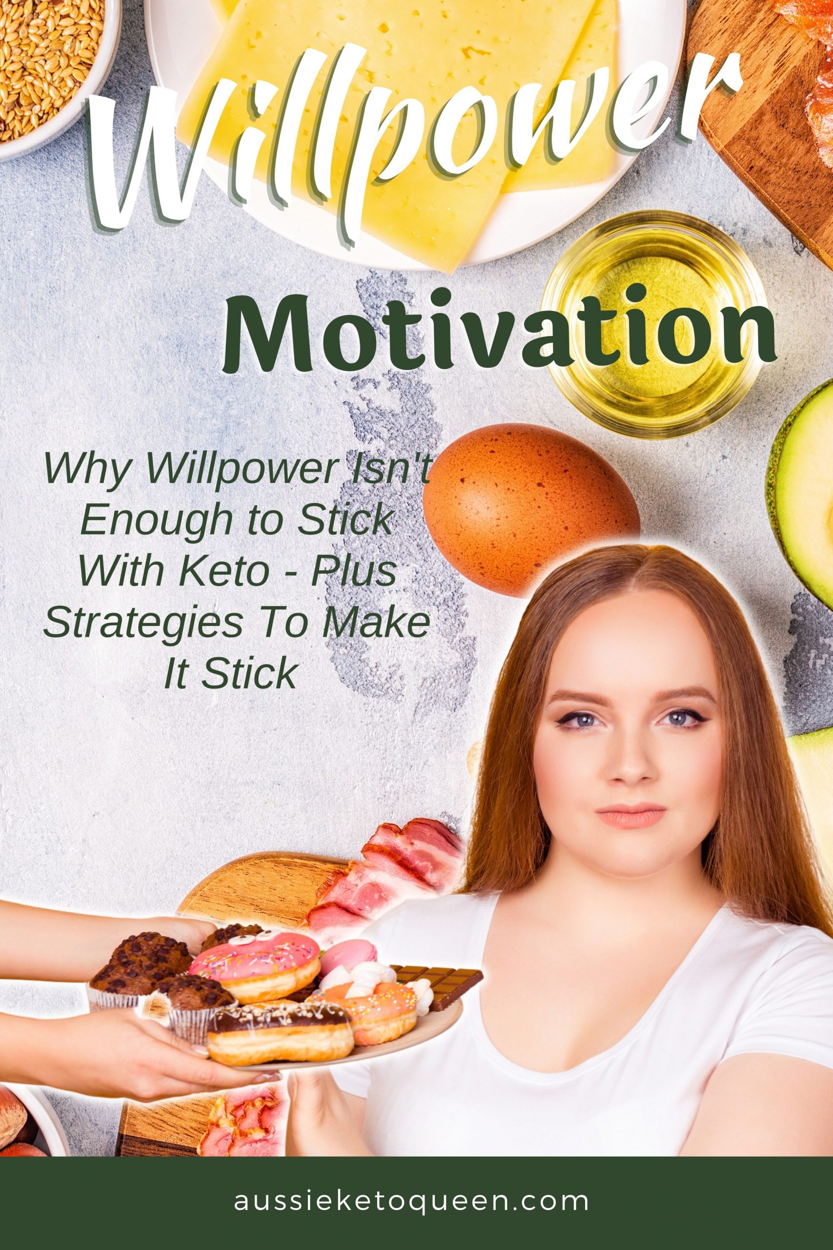 Why Willpower Isn't Enough to Stick With Keto - Plus Strategies To Make It Stick - Women refusing to accept a plate of donut