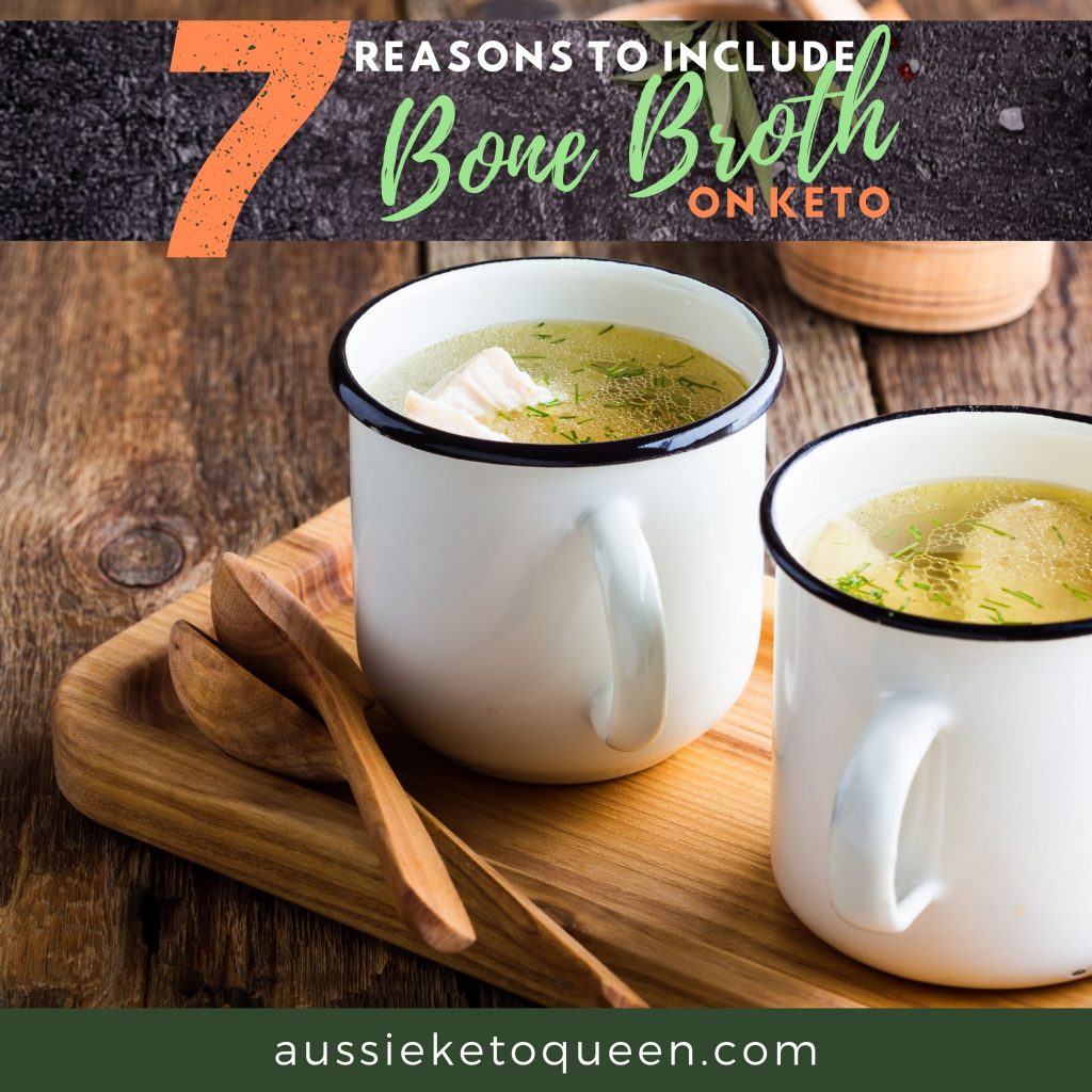 7 Benefits of Bone Broth On Keto + Recipe by Aussie Keto Queen. Keto Bone Broth is life – so many health benefits, and perfect to have on hand for any recipe that calls for stock or broth by Aussie Keto Queen. 7 Reason why you should include bone broth on keto