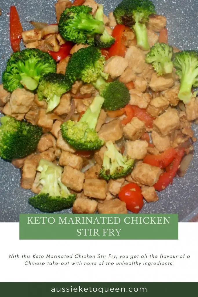 Keto MKeto Marinated Chicken Stir Fry Feature imagearinated Chicken Stir Fry Pinterest image