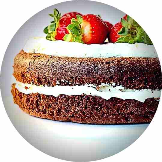 Australian Keto Christmas Recipe Keto Chocolate Sponge Cake with Strawberries and Cream