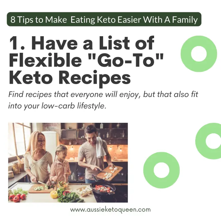 How to Eat Keto With A Family: 8 Tips to Make Eating Keto Easier With A Family - Have a List of Flexible "Go-To" Keto Recipes