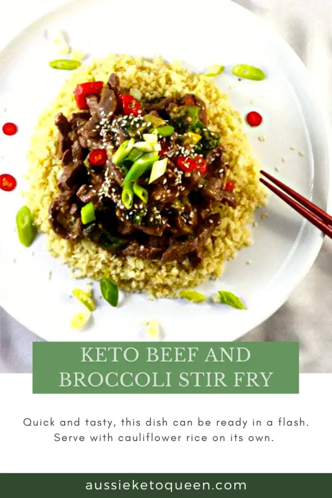 Keto Beef and Broccoli Stir Fry by Aussie Keto Queen - Quick and tasty, this dish can be ready in a flash. Serve with cauliflower rice on its own.